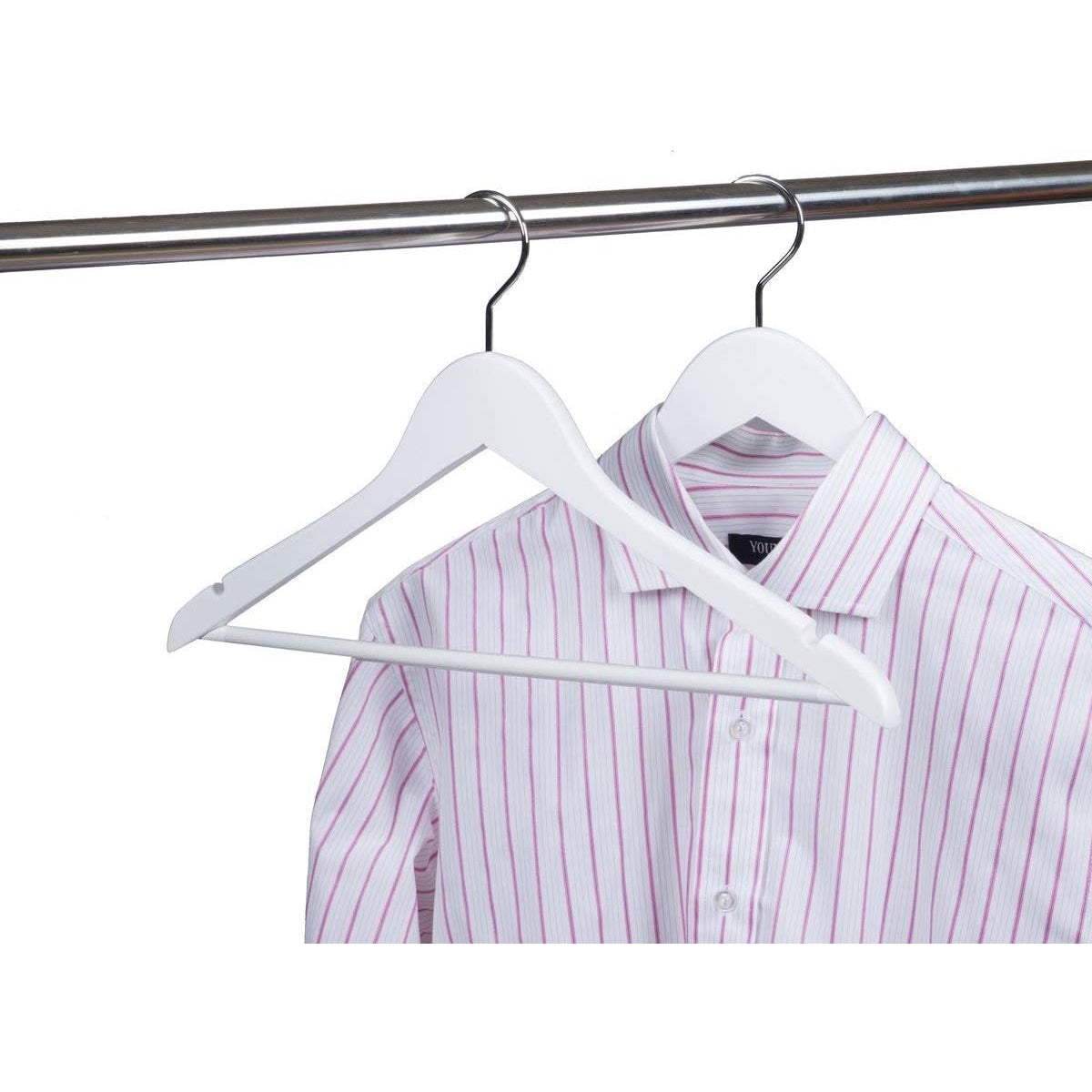 10PCS Wooden Suit Hangers with Slim Space Saving Design