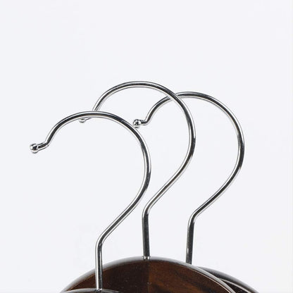 10PCS Solid Wood Coat Hangers with Thickened Non Slip Clips