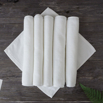 6PCS White Cotton Hotel Face Towels Thick and Soft