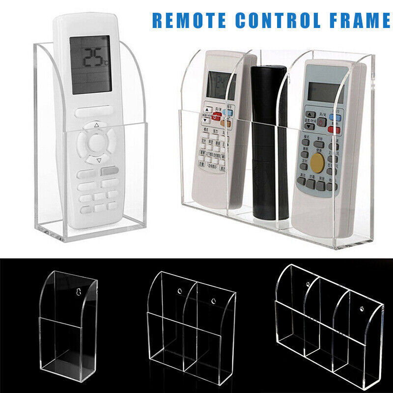 Clear Acrylic Wall Mounted Remote Control Holder Organizer