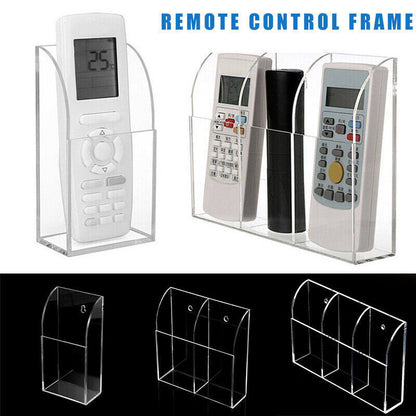 Clear Acrylic Wall Mounted Remote Control Holder Organizer
