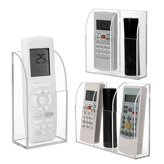 Clear Acrylic Wall Mounted Remote Control Holder Organizer