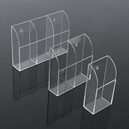 Clear Acrylic Wall Mounted Remote Control Holder Organizer