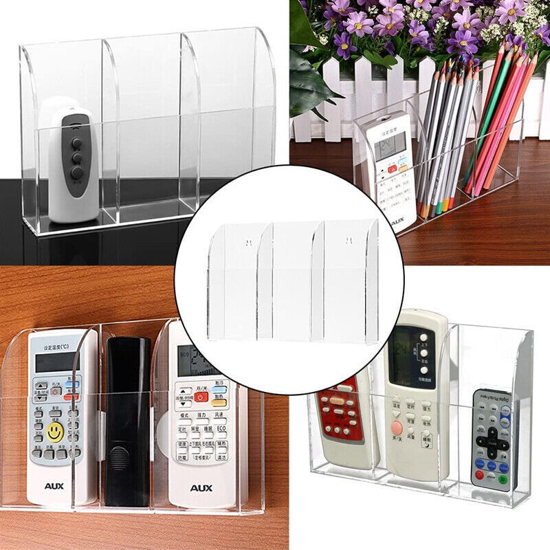 Clear Acrylic Wall Mounted Remote Control Holder Organizer
