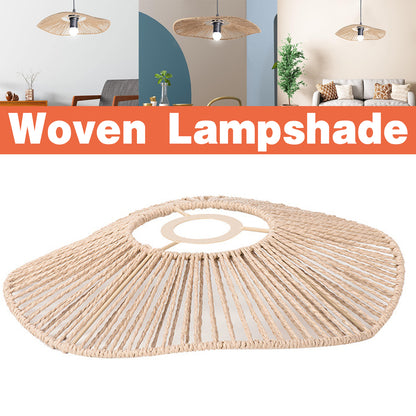 Handwoven Paper Rope Lamp Shade with Hollow Out Light Effect
