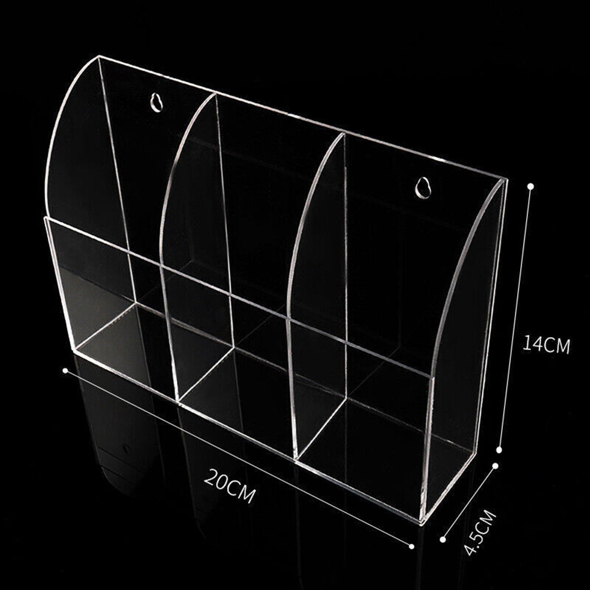 Clear Acrylic Wall Mounted Remote Control Holder Organizer
