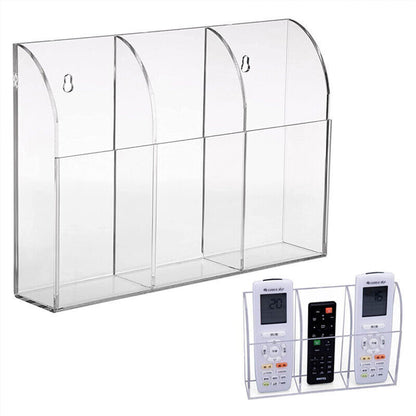 Clear Acrylic Wall Mounted Remote Control Holder Organizer