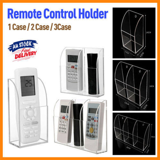 Clear Acrylic Wall Mounted Remote Control Holder Organizer