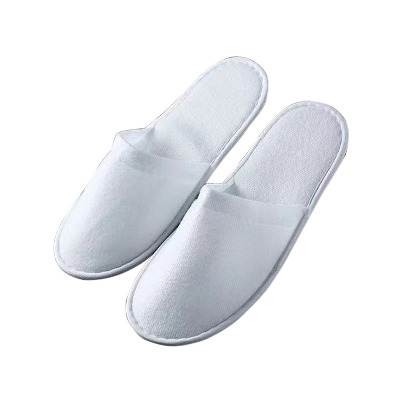50 Pairs Closed Toe Disposable Slippers in White Grey Khaki